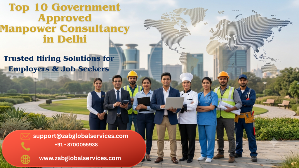 Top 10 government approved manpower consultancy in Delhi helping employers and job seekers